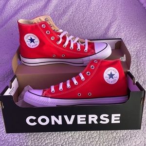 Red High Top Converse NEW w Box